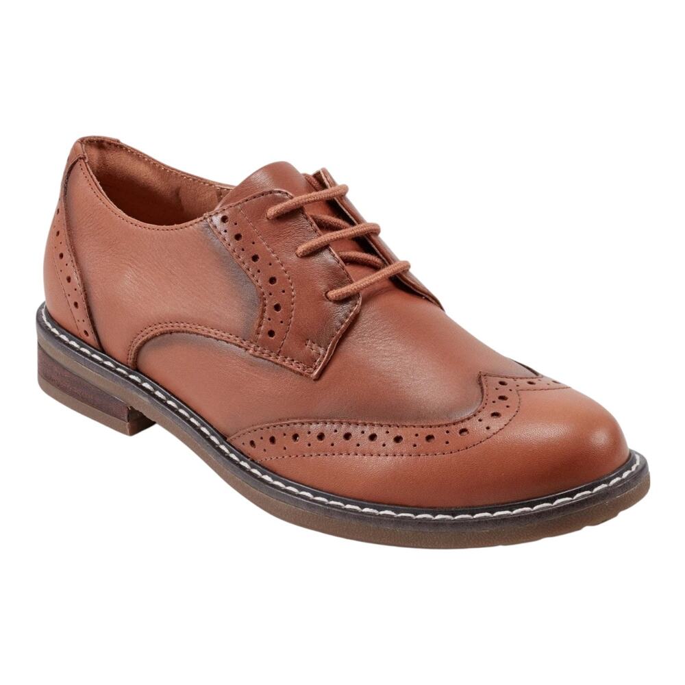 Easy Spirit Women's Jonah eFlex Leather Lace Up Oxfords Brown Size 11